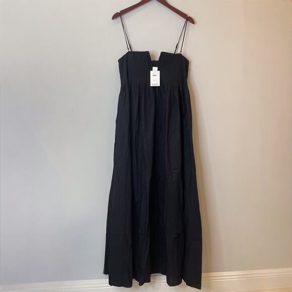 J.Crew Collection Strapless Notched Maxi Dress LBD Party Wedding CI878 Black 12 - Picture 2 of 16